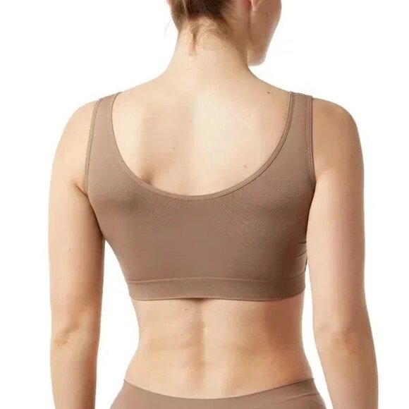 NEW Layer Zero Women's L 2 Pack Seamless Nylon Bra Black & Sienna J1036 - Picture 4 of 13